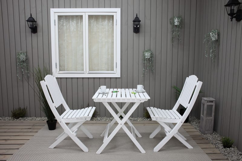 Gruppe for utemøbler Wilma & Visby - Hvit - Hagemøbler - Balkong - Balkongmøbler - Balkonggrupper