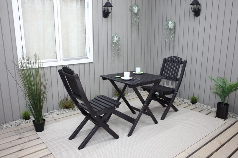 Gruppe for utemøbler Wilma & Visby - Kaffe svart - Hagemøbler - Balkong - Balkongmøbler - Balkonggrupper
