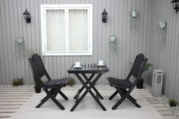 Gruppe for utemøbler Wilma & Visby - Kaffe svart - Hagemøbler - Balkong - Balkongmøbler - Balkonggrupper