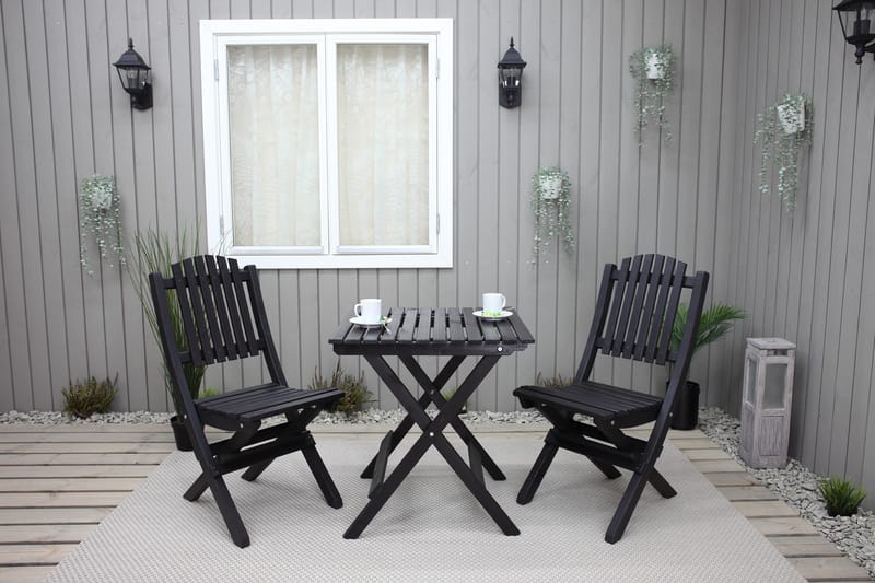 Gruppe for utemøbler Wilma & Visby - Kaffe svart - Hagemøbler - Balkong - Balkongmøbler - Balkonggrupper
