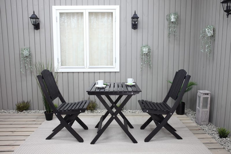 Gruppe for utemøbler Wilma & Visby - Kaffe svart - Hagemøbler - Balkong - Balkongmøbler - Balkonggrupper