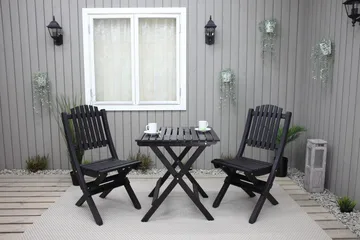 Gruppe for utemøbler Wilma & Visby - Kaffe svart - Hagemøbler - Balkong - Balkongmøbler - Balkonggrupper
