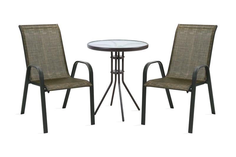 Hagegruppe DUBLIN bord og 2 stoler D60xH70cm - Hagemøbler - Balkong - Balkongmøbler - Balkonggrupper