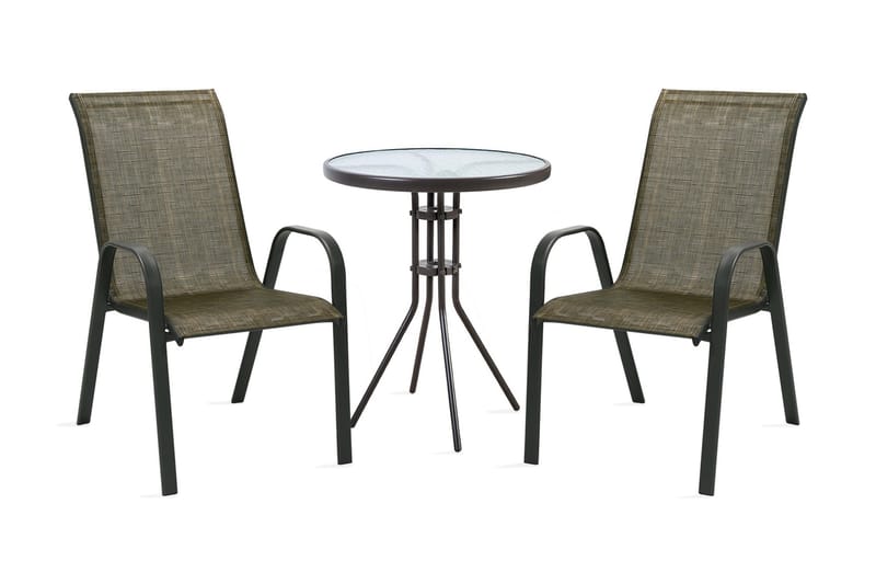 Hagegruppe DUBLIN bord og 2 stoler D60xH70cm - Balkonggrupper - Cafesett