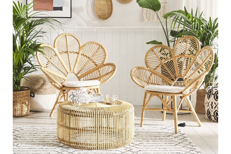 Limni Balkongsett 140 cm + 2 Lorentine Lenestoler - Tre/Natur - Hagemøbler - Balkong - Balkongmøbler - Balkonggrupper