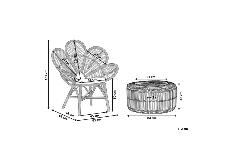 Limni Balkongsett 140 cm + 2 Lorentine Lenestoler - Tre/Natur - Hagemøbler - Balkong - Balkongmøbler - Balkonggrupper