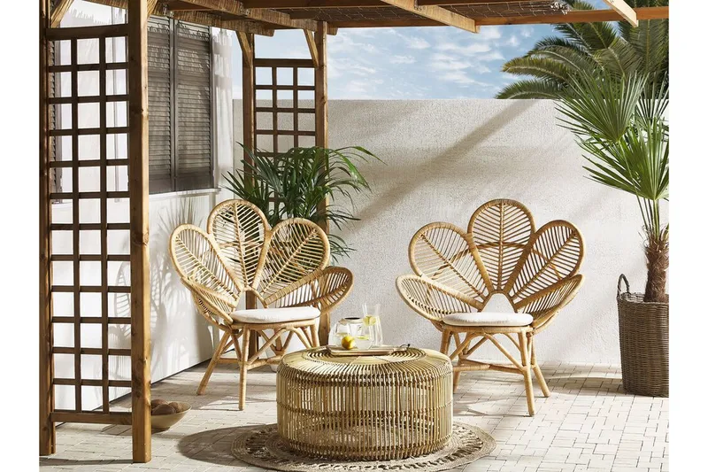 Limni Balkongsett 140 cm + 2 Lorentine Lenestoler - Tre/Natur - Hagemøbler - Balkong - Balkongmøbler - Balkonggrupper