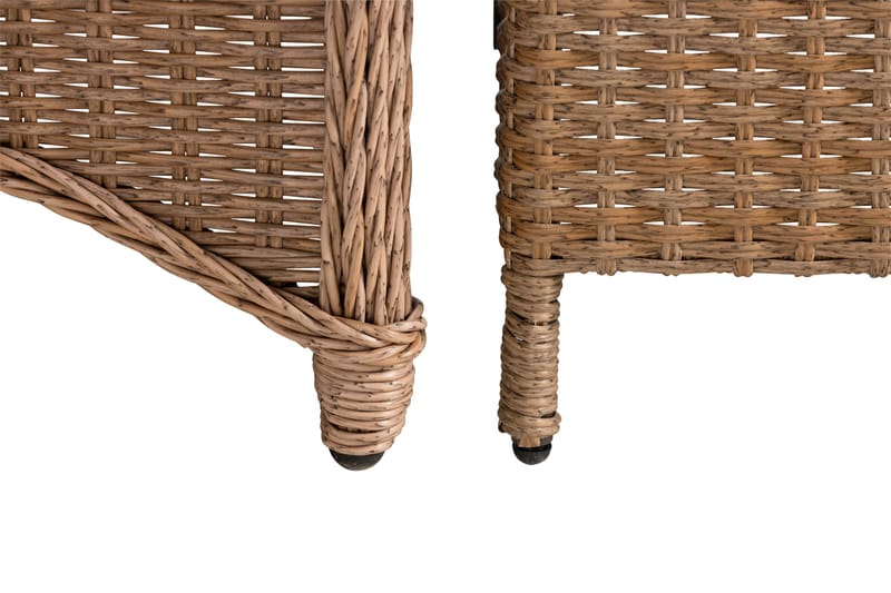 Marcus Cafésett med 2 Light Lenestoler m Pute - Natur - Hagemøbler - Balkong - Balkongmøbler - Balkonggrupper