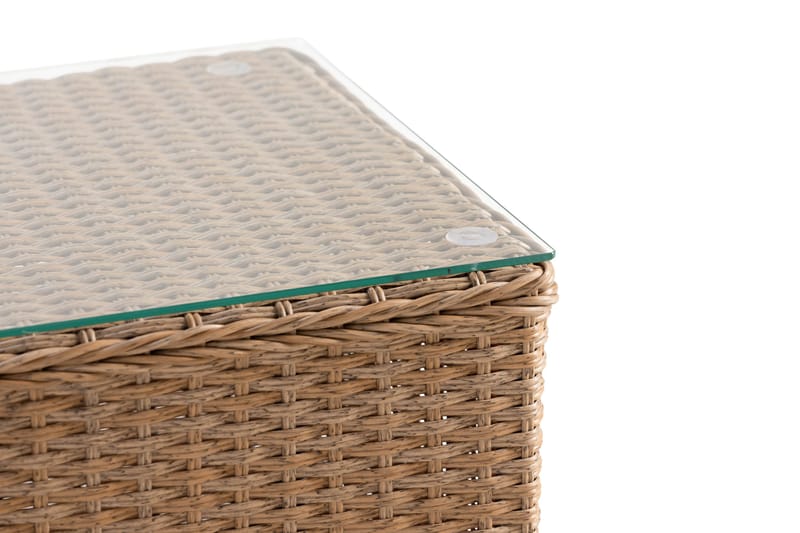 Marcus Cafésett med 2 Light Lenestoler m Pute - Natur - Hagemøbler - Balkong - Balkongmøbler - Balkonggrupper