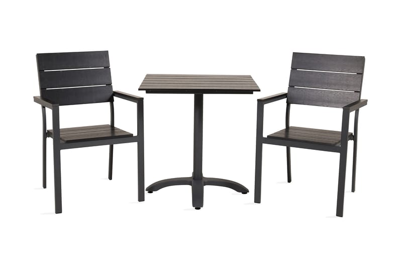 Norfolk Cafégruppe + 2 Konob Stoler - Svart - Hagemøbler - Balkong - Balkongmøbler - Balkonggrupper