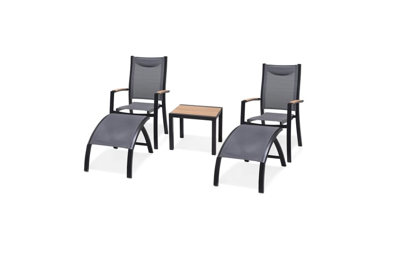 Panama Cafésett 50x50 cm + 2 Stoler Grå - Lifestyle Garden - Hagemøbler - Balkong - Balkongmøbler - Balkonggrupper