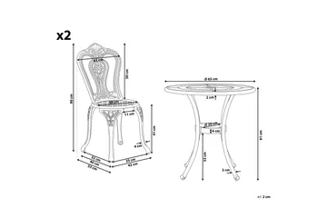 Radogna Balkongsett 65 cm + 2 Stoler - Brun - Hagemøbler - Balkong - Balkongmøbler - Balkonggrupper