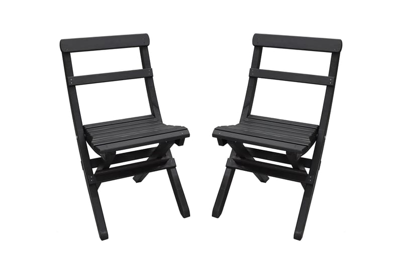 Wilma Cafésett 65x65 cm + 2 Stoler Grå/Hvit - Baltic Garden - Hagemøbler - Balkong - Balkongmøbler - Balkonggrupper