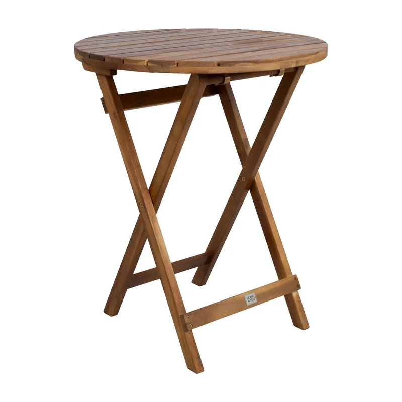 Balkongsett HOME4YOU Gwen bord D60 cm og 2 stoler - Brun - Hagemøbler - Balkong - Balkongmøbler - Balkonggrupper