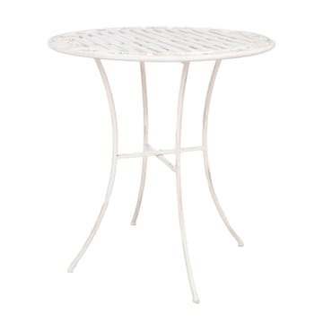 Balkongsett HOME4YOU Jasmine bord og 2 stoler antikkhvitt metall - antikvhvit - Hagemøbler - Balkong - Balkongmøbler - Balkonggrupper