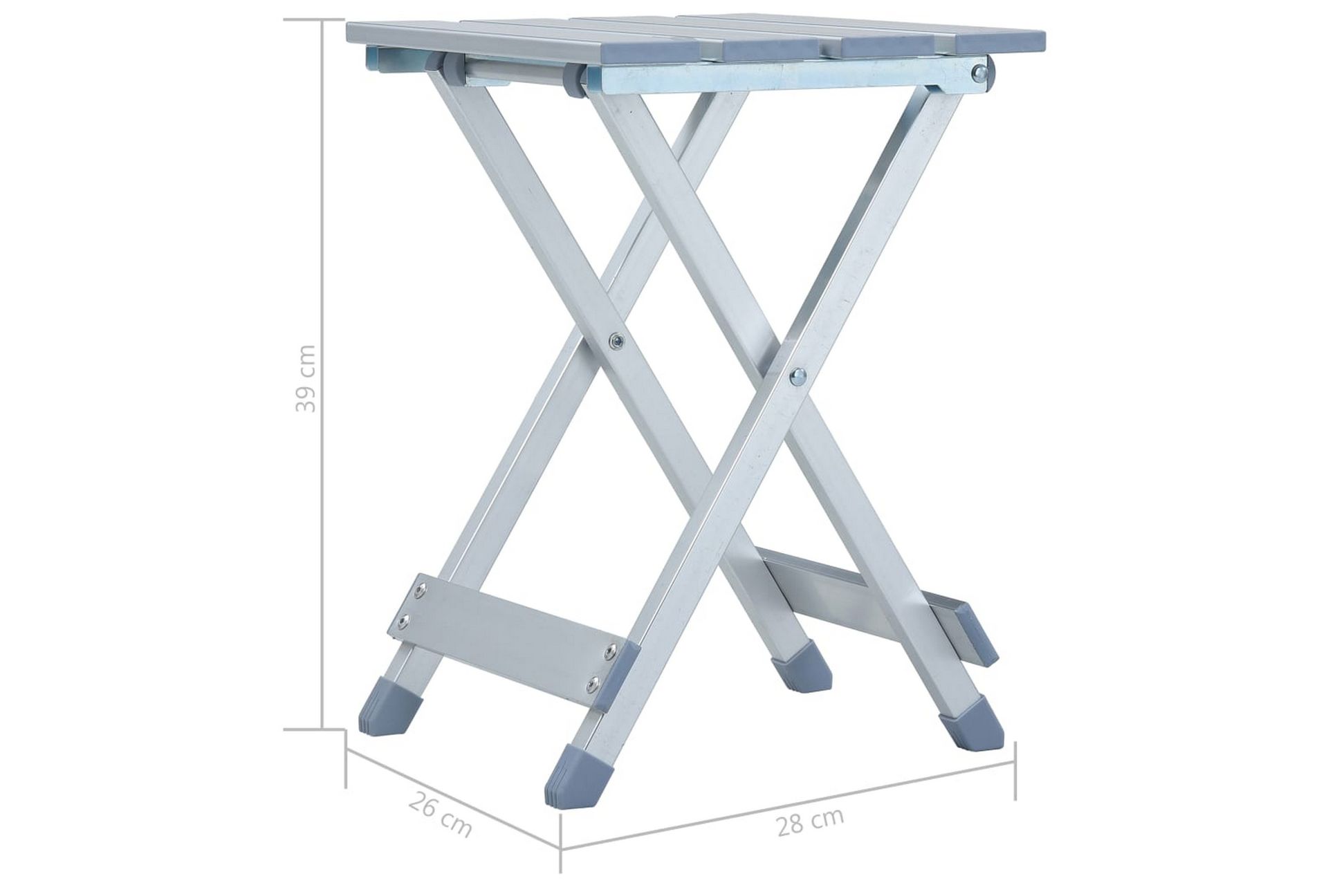 Campingkrakk aluminium 28x26x39 cm - Hagemøbler - Balkong - Balkongmøbler - Balkongstoler