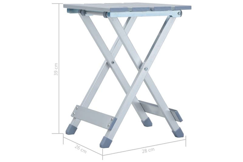 Campingkrakk aluminium 28x26x39 cm - Hagemøbler - Balkong - Balkongmøbler - Balkongstoler