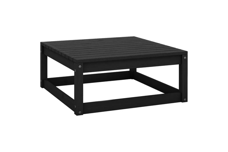 Fotskammel til hage 70x70x30 cm svart heltre furu - Svart - Hagemøbler - Balkong - Balkongmøbler - Balkongstoler