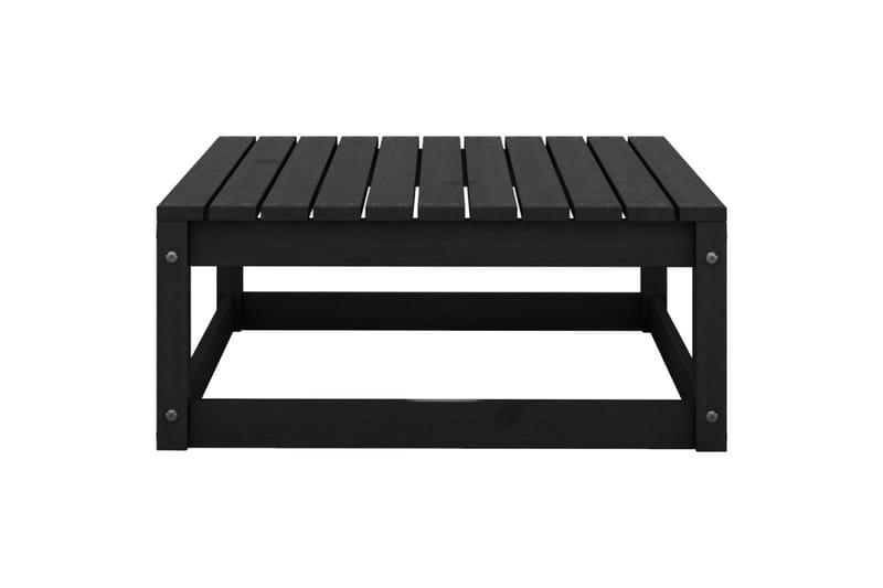 Fotskammel til hage 70x70x30 cm svart heltre furu - Svart - Hagemøbler - Balkong - Balkongmøbler - Balkongstoler