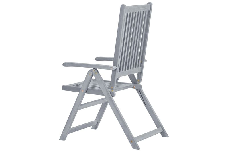 Hagelenestoler 8 stk grå heltre akasie - Grå - Spisestoler & hagestoler utendørs - Balkongstoler