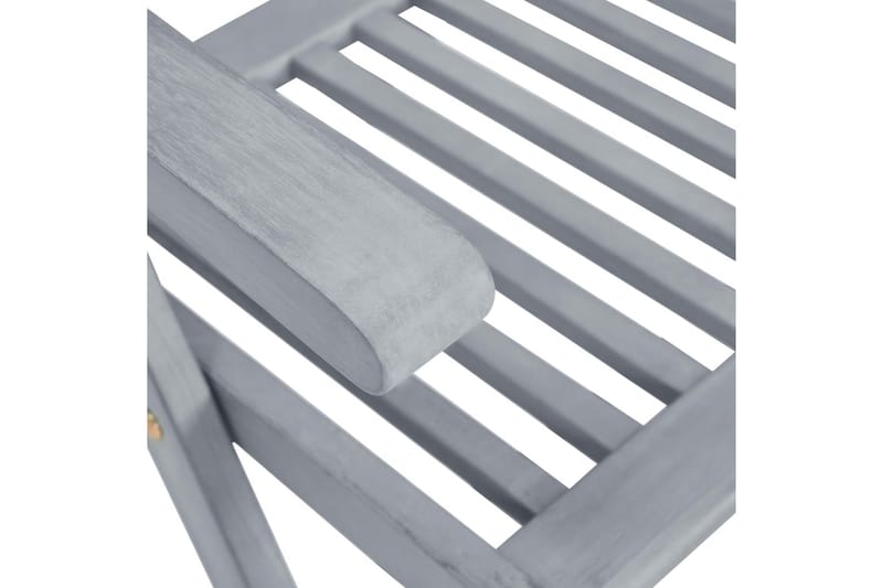 Hagelenestoler 8 stk grå heltre akasie - Grå - Spisestoler & hagestoler utendørs - Balkongstoler