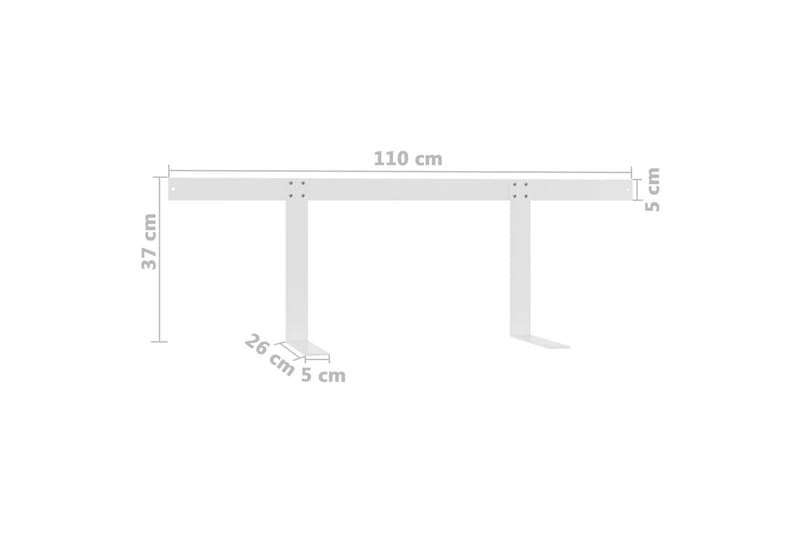 Ryggstøtte til pallesofa hvit 110 cm jern - Hvit - Hagemøbler - Balkong - Balkongmøbler - Balkongstoler