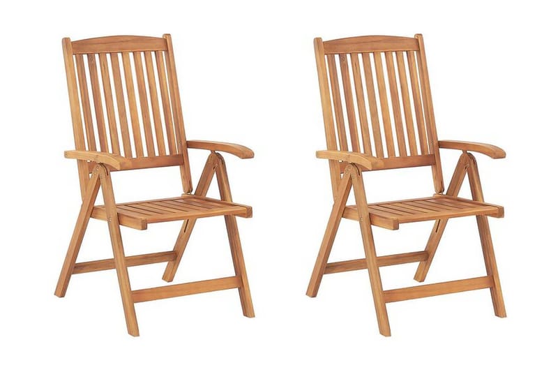 Tredgårdsstol 2 st akaciaTre Lysebrun JAVA - Tre/natur - Hagemøbler - Balkong - Balkongmøbler - Balkongstoler