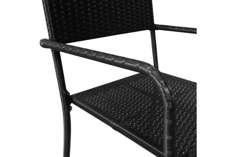 Utendørs spisestoler 6 stk polyrotting svart - Svart - Spisestoler & hagestoler utendørs - Balkongstoler