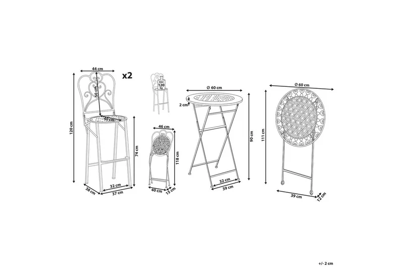 Baroppsett Trieste - Hagemøbler - Balkong - Balkongmøbler - Balkonggrupper