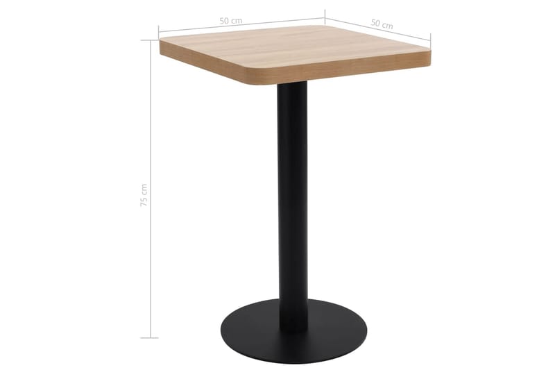 Bistrobord lysebrun 50x50 cm MDF - Brun - Cafebord - Balkongbord