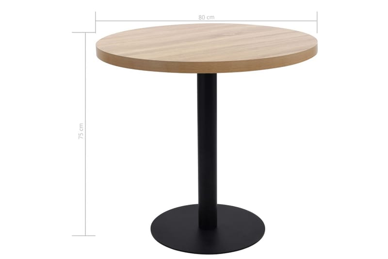 Bistrobord lysebrun 80 cm MDF - Brun - Cafebord - Balkongbord