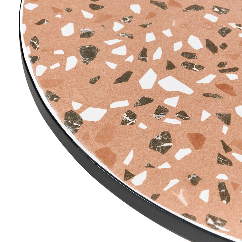 Bistrobord utendørs Adrano 60 cm terrazzoeffekt Jern - Svart/Oransje - Hagemøbler - Balkong - Balkongmøbler - Balkongbord