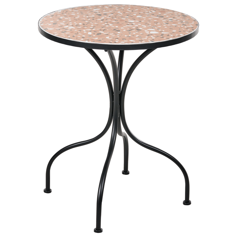 Bistrobord utendørs Adrano 60 cm terrazzoeffekt Jern - Svart/Oransje - Hagemøbler - Balkong - Balkongmøbler - Balkongbord