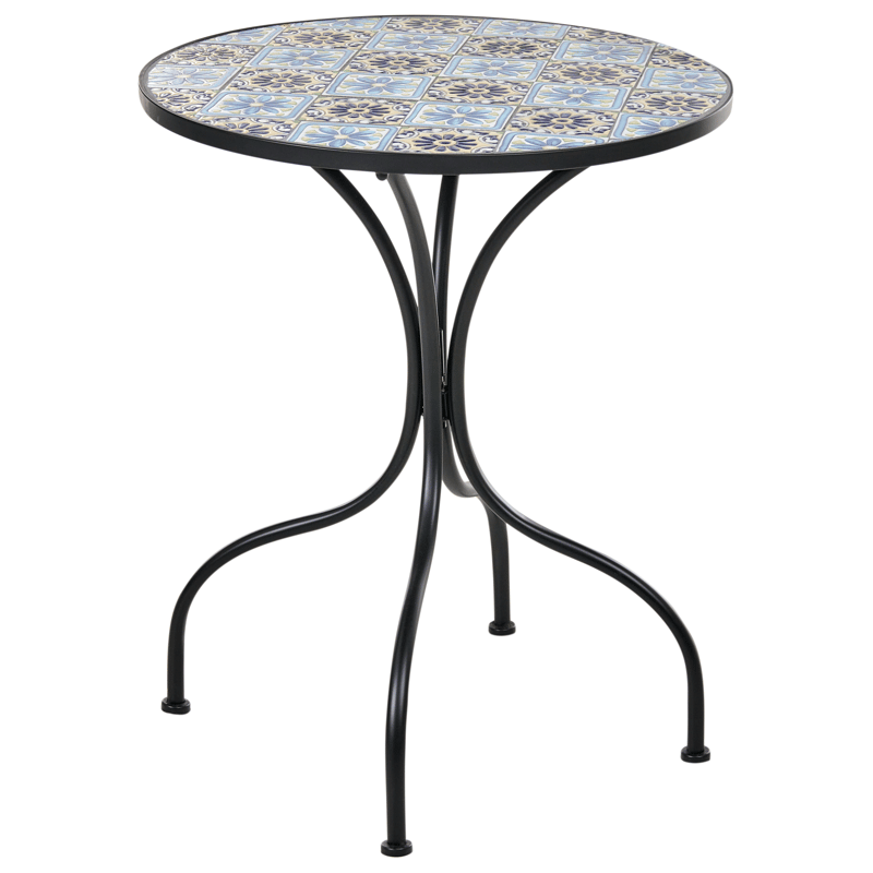 Bistrobord utendørs Aggius 60 cm Jern - Svart/Blå - Hagemøbler - Balkong - Balkongmøbler - Balkongbord