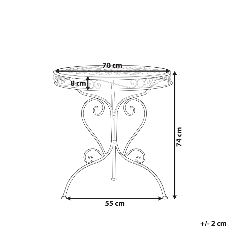 Bistrobord utendørs Albinia 70 cm Jern - Blå - Hagemøbler - Balkong - Balkongmøbler - Balkongbord