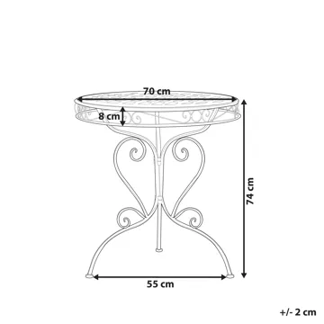 Bistrobord utendørs Albinia 70 cm Jern - Rød - Hagemøbler - Balkong - Balkongmøbler - Balkongbord