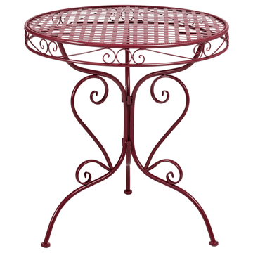 Bistrobord utendørs Albinia 70 cm Jern - Rød - Hagemøbler - Balkong - Balkongmøbler - Balkongbord