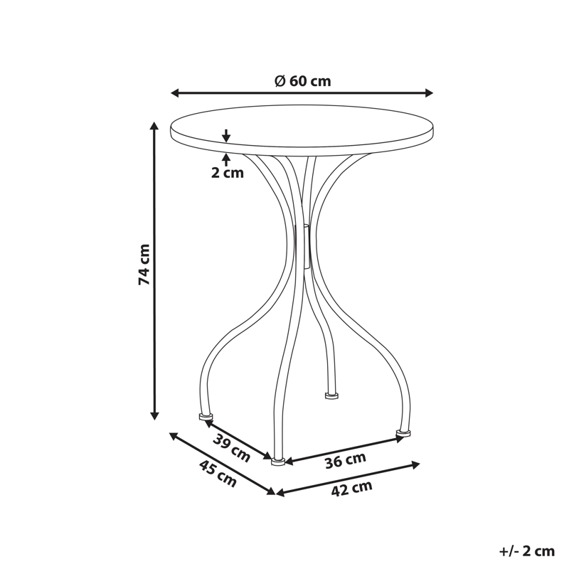 Bistrobord utendørs Anapo 60 cm Jern - Svart/grønn - Hagemøbler - Balkong - Balkongmøbler - Balkongbord