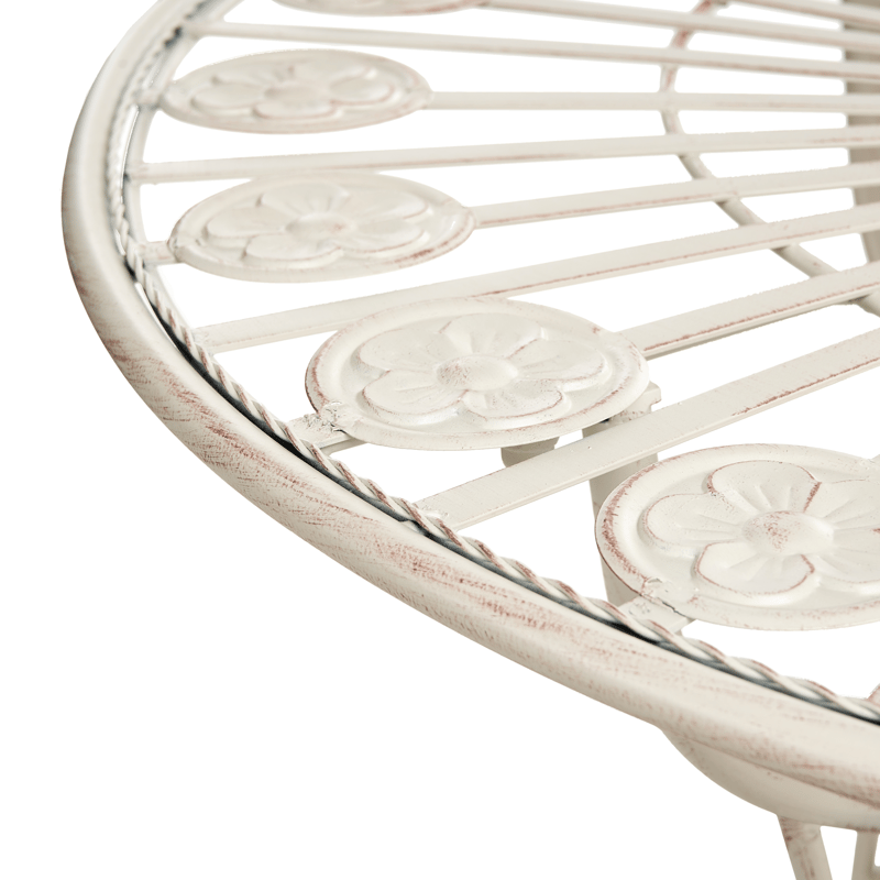 Bistrobord utendørs Coggia 80 cm Jern - Beige - Hagemøbler - Balkong - Balkongmøbler - Balkongbord