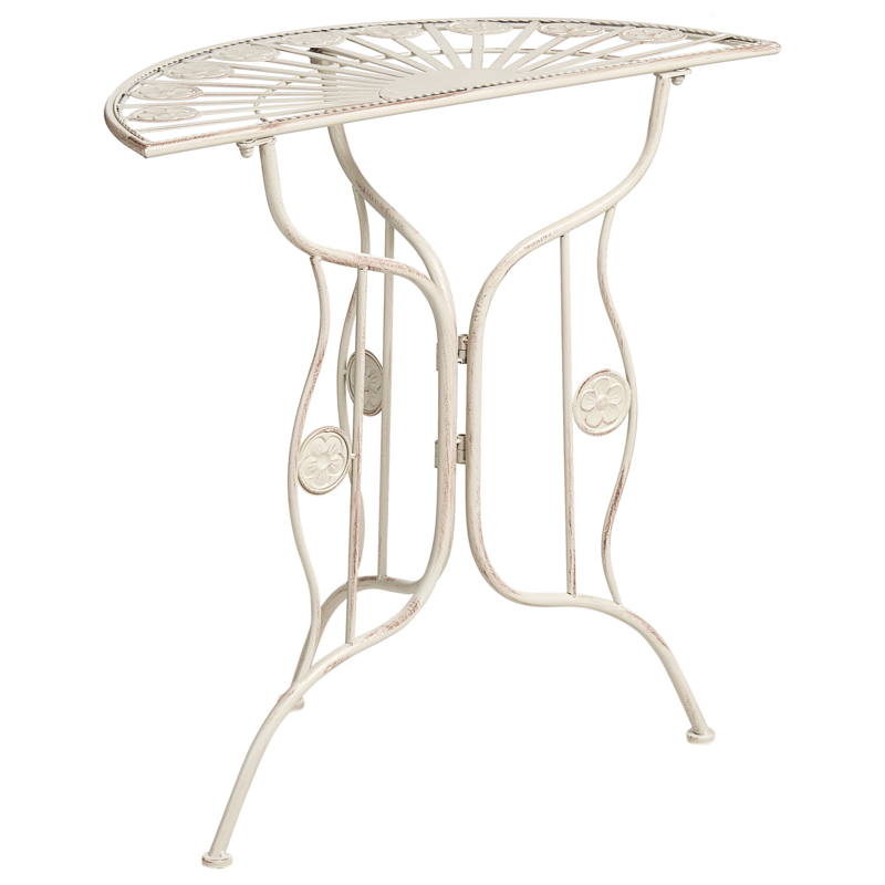 Bistrobord utendørs Coggia 80 cm Jern - Beige - Hagemøbler - Balkong - Balkongmøbler - Balkongbord
