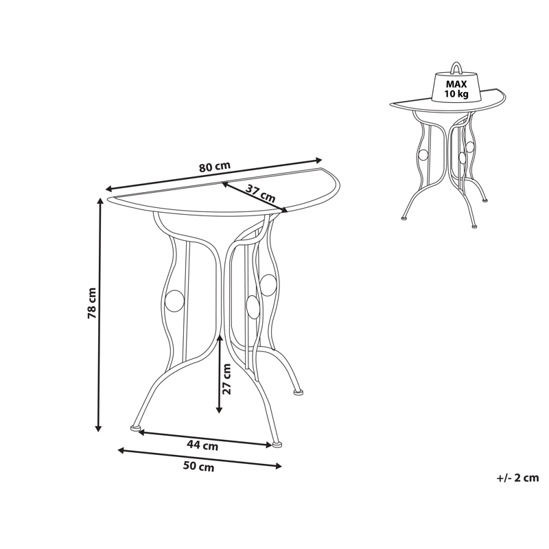 Bistrobord utendørs Coggia 80 cm Jern - Beige - Hagemøbler - Balkong - Balkongmøbler - Balkongbord