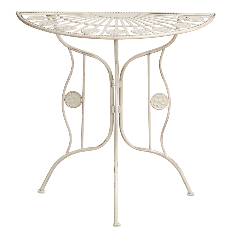 Bistrobord utendørs Coggia 80 cm Jern - Beige - Hagemøbler - Balkong - Balkongmøbler - Balkongbord