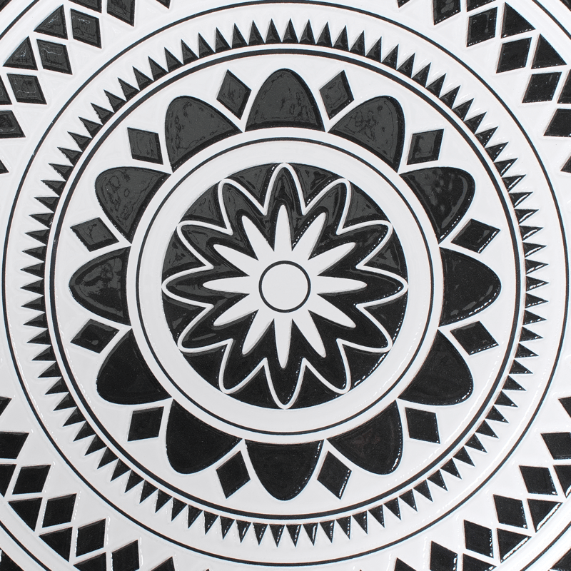 Bistrobord utendørs Comiso 60 cm Jern - Svart/Hvit - Hagemøbler - Balkong - Balkongmøbler - Balkongbord