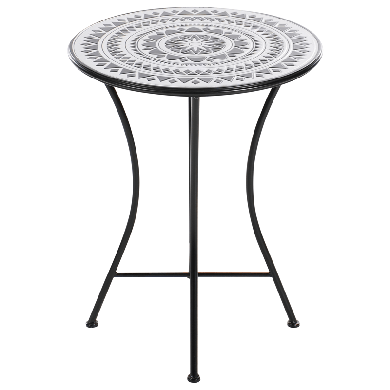 Bistrobord utendørs Comiso 60 cm Jern - Svart/Hvit - Hagemøbler - Balkong - Balkongmøbler - Balkongbord