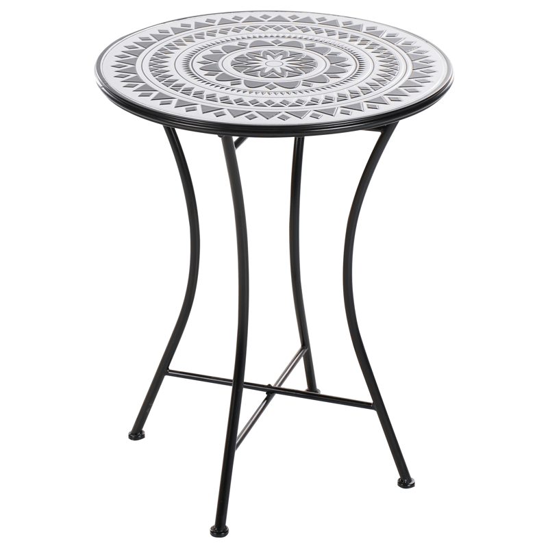 Bistrobord utendørs Comiso 60 cm Jern - Svart/Hvit - Hagemøbler - Balkong - Balkongmøbler - Balkongbord