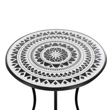 Bistrobord utendørs Comiso 60 cm Jern - Svart/Hvit - Hagemøbler - Balkong - Balkongmøbler - Balkongbord