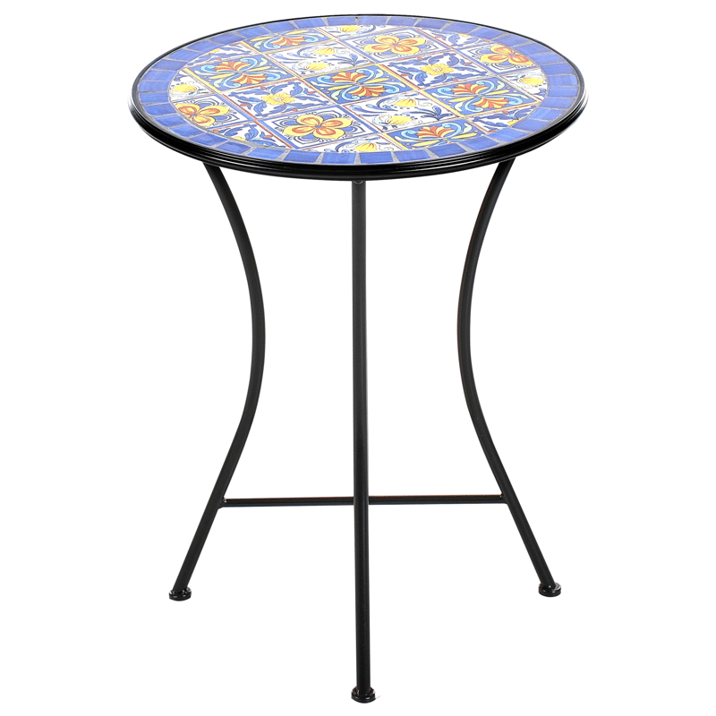 Bistrobord utendørs Coriano 60 cm Jern - Svart/Blå - Hagemøbler - Balkong - Balkongmøbler - Balkongbord