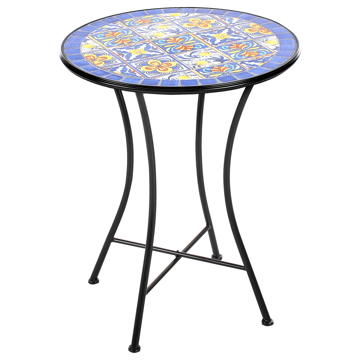 Bistrobord utendørs Coriano 60 cm Jern - Svart/Blå - Hagemøbler - Balkong - Balkongmøbler - Balkongbord