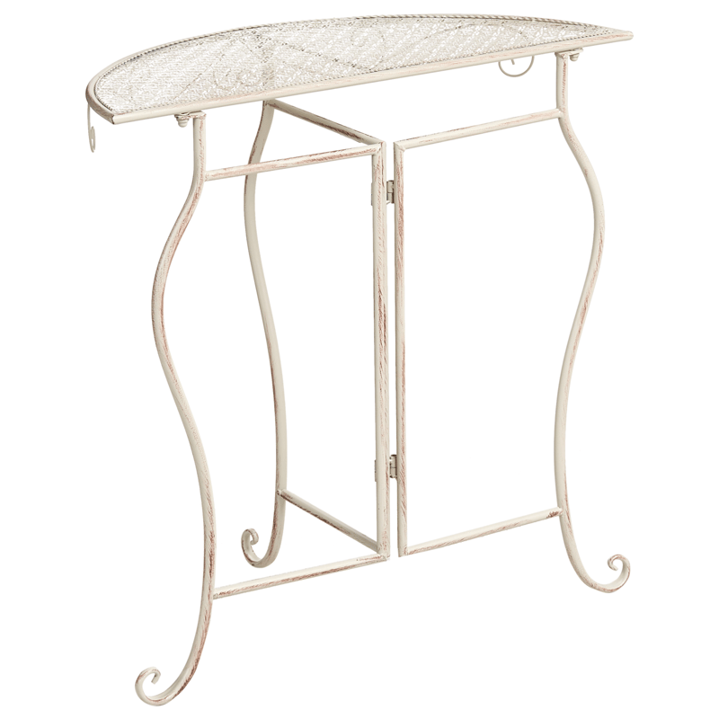 Bistrobord utendørs Folelli 80 cm Jern - Beige - Hagemøbler - Balkong - Balkongmøbler - Balkongbord