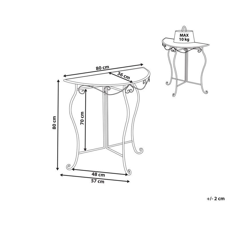 Bistrobord utendørs Folelli 80 cm Jern - Beige - Hagemøbler - Balkong - Balkongmøbler - Balkongbord